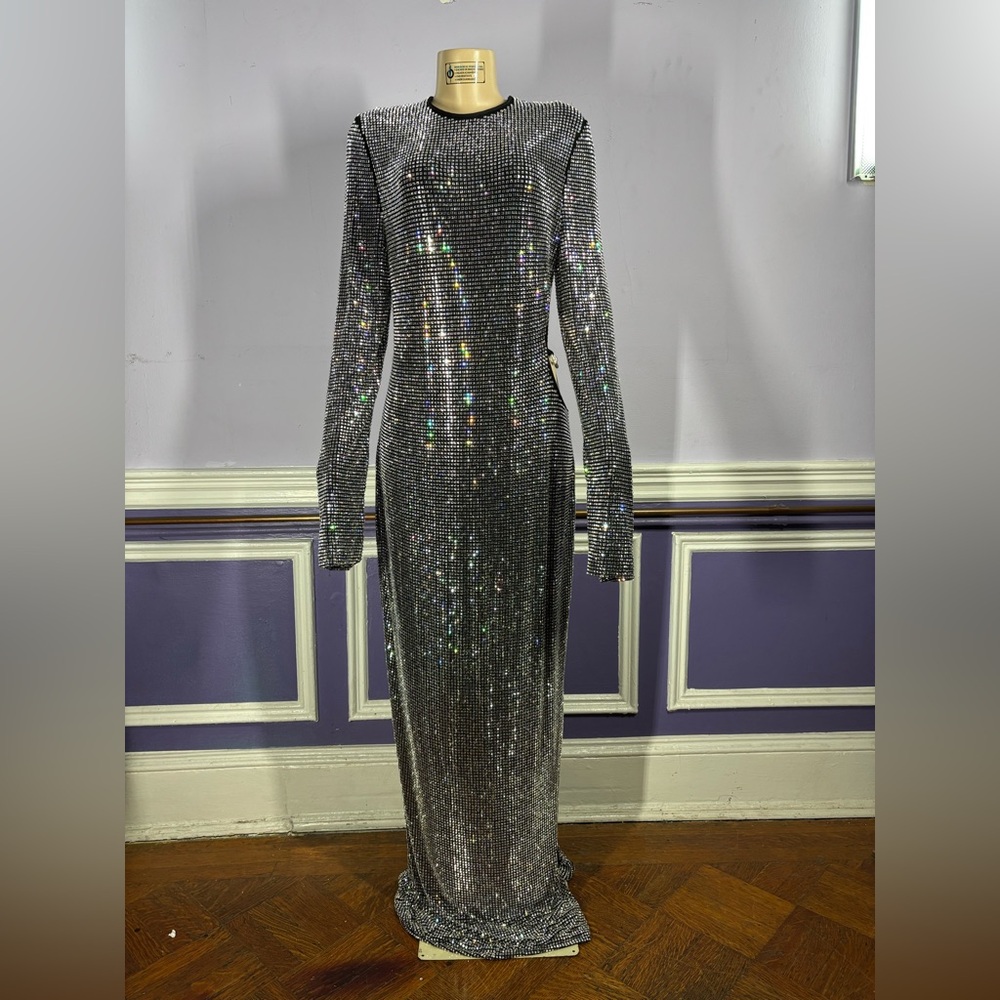 Mach & Mach Crystal Bow & Glass-Embroidered Gown